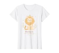 Niedliche Katze Positive Mindset Zitat mit Krone und Sternen Preisgünstiges Grafik-T-Shirt, Damen, Weiß, XL