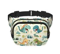 Niedliche kleine Baby-Dinosaurier-Muster, trendige modische Hüfttasche, Unisex, Reise-Sport-Kuriertasche, Schwarz, Einheitsgröße