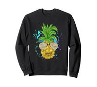 Niedliche lustige Ananas in Leopardenbrille Aquarell Splash Sweatshirt