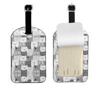 Niedliche lustige graue Katzen Muster Gepäckanhänger - wasserdichte und langlebige Kofferanhänger, perfekt für Reisen und Schutz der Privatsphäre