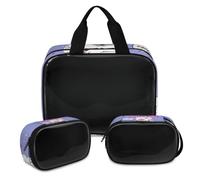 Niedliche Make-up-Tasche mit Ballerina-Schweinchen für Damen und Herren, lustige Schweine, durchscheinende Kosmetiktasche, Kulturbeutel, Duschtasche, 3 Stück, Reise-Kulturartikel, Kosmetik-Organizer,