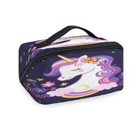 Niedliche Make-up-Tasche mit Blumenmotiv für Damen, Herren, Mädchen, Jungen, Einhorn, Kulturbeutel, tragbar, Kosmetik, Toilettenartikel, Organizer, Duschtasche