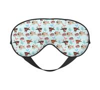 Niedliche Mops-Schlafmaske, Augenmasken zum Schlafen, doppelseitig, Schlafmasken für Damen und Herren, Verdunkelungs-Augenabdeckungen zum Schlafen, Reisen