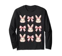 Niedliche Osterhase Kokette Schleife Mädchen Kinder Langarmshirt