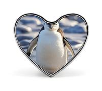 Niedliche Pinguin-Brosche in Herzform, klassische Mini-Anstecknadel, 2,5 cm, Aluminiumlegierung, personalisierbar, für Rucksack, Hut, Anzug, Jacke, Kleidung, Dekoration