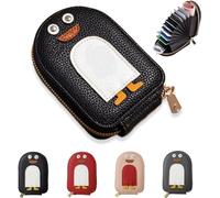 Niedliche Pinguine PU-Kreditkarten-Münzgeldbörse, kreatives Cartoon-Pinguin-Akkordeon-Kartenetui, Pinguin-Kartenhalter, dünne Mini-Geldbörse, mehrere Fächer, Kreditkartenfächer, tragbare