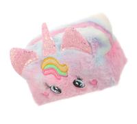Niedliche Plüsch Make Up Tasche für Mädchen, Kulturbeutel Rosa | Cartoon Einhorn, Weiche Haptik, Tasche in Tasche Format, für Schule und Tägliche Ordnung