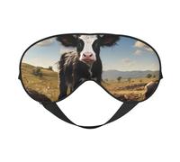 Niedliche Präriekuh Schlafmaske, Augenmasken für Schlaf, doppelseitig, Schlafmasken für Damen und Herren, Verdunkelungs-Augenabdeckungen zum Schlafen, Reisen