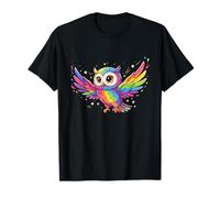 Niedliche Regenbogen-Eule, Bunte Kawaii-Sterne T-Shirt