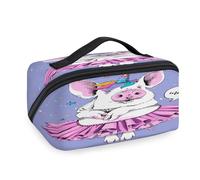 Niedliche Reise-Make-up-Tasche mit Ballerina-Schweinchen für Damen, Herren, Mädchen, Jungen, lustige Schweine, Kulturbeutel, Kosmetik, Toilettenartikel, Organizer, Duschtasche