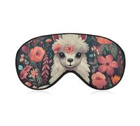 Niedliche Schlafmaske mit Lama-Blumenmuster, Schlafmasken, Schlafmasken für Damen, Herren, Schlafmaske, Reise-Augenmaske, Schlafmaske, Verdunkelung, lustige Schlafmaske, niedliche Schlafmaske