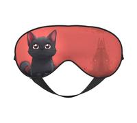 Niedliche schwarze Kätzchen-Schlafmaske, Augenmasken zum Schlafen, doppelseitig, Schlafmasken für Damen und Herren, Verdunkelungs-Augenabdeckungen zum Schlafen, Reisen