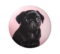 Niedliche schwarze Mops-Knopfnadeln, 6,1 cm, rund, Metall, personalisiertes Bild, Foto, Anstecknadel-Set für Bastelbedarf, Weihnachten, DIY-Projekte, Einheitsgröße, Kein Edelstein