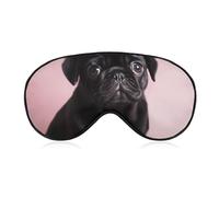 Niedliche schwarze Mops-Schlafmaske, Augenmasken für Schlafmaske, Schlafmasken für Damen und Herren, Schlafmaske, Verdunkelung, verstellbare Schlafmaske, Reiseaugenmaske, Seitenschläfer-Augenmaske