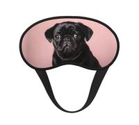 Niedliche schwarze Mops-Schlafmaske für Seitenschläfer, verdunkelnde Augenmaske für Damen und Herren, Nulldruck-Schlafmasken, weiche, atmungsaktive Augenabdeckung, bequeme Augenbinde, Lidschatten für