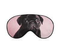 Niedliche schwarze Mops-Schlafmaske, lichtblockierende Augenmaske, bequem und weich, Augenabdeckung mit Gummiband, geeignet für Männer und Frauen, geeignet für Reisen/Schlafen