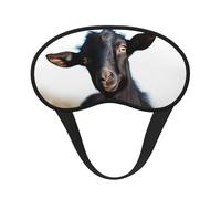 Niedliche schwarze Ziegen-Schlafmaske für Seitenschläfer, Verdunkelungs-Augenmaske für Damen und Herren, Nulldruck-Schlafmasken, weiche, atmungsaktive Augenabdeckung, bequeme Augenbinde, Lidschatten