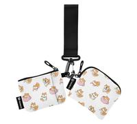 Niedliche Shiba Inu Dual-Handgelenk-Geldbörsen für Damen, Mini-Geldbörse, Schlüsselhalter mit Handgelenkschlaufe für Damen und Herren, 2 Packungen, Niedlicher Shiba Inu, 1 size