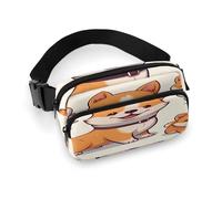 Niedliche Shiba Inu Hunde-Gürteltasche, leichte Gürteltasche mit verstellbarem Riemen, Hüfttasche für Laufen, Reisen