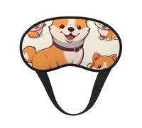 Niedliche Shiba Inu Hunde-Schlafmaske für Seitenschläfer, lichtblockierende Nachtmasken zum Schlafen, Augenmaske für Damen und Herren, Augenabdeckung, weicher, bequemer Augenschatten für Reisen