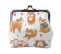 Niedliche Shiba Inu Hundegeldbörse, kleine Geldbörse, Geldbörse, kleine Make-up-Tasche für Damen, Schwarz , Einheitsgröße, Taschen-Organizer