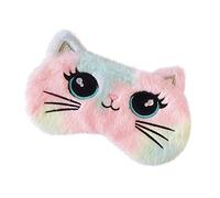 Niedliche Tier-Schlafmaske, weiche Plüsch-Augenbinde, niedlicher Kaninchen, Panda, Koala, Augenabdeckung, Lidschatten für Kinder, Teenager, Mädchen, Frauen (große Augen, Katze)