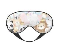 Niedliche Tiere Schlafmaske, Augenmasken zum Schlafen, doppelseitig, Schlafmasken für Damen und Herren, Verdunkelung Augenabdeckungen zum Schlafen, Reisen