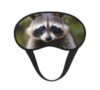 Niedliche Waschbär-Schlafmaske für Damen und Herren, Augenmaske zum Schlafen, lichtblockierend, Schlafmaske mit elastischem Band, Augenbinde für Flugschläfer, weich, atmungsaktiv, Reiseaugenabdeckung