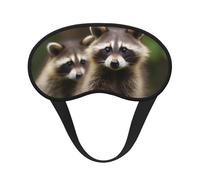 Niedliche Waschbär-Schlafmaske für Seitenschläfer, lichtblockierende Nachtmasken zum Schlafen, Augenmaske für Damen und Herren, Augenabdeckung, weicher, bequemer Augenschatten für Reisen, Nickerchen