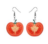 Niedliche weibliche Obst-Ohrringe, mehrteiliges Set, lustige Kawaii-Zitronen-Ohrringe, funky Novelty Food-Ohrringe, seltsame Wassermelonen-Ohrringe, lustige Ohrringe Hund Silber (E, One Size)