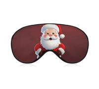 Niedliche Weihnachtsmann-Schlafmaske für Damen und Herren, Seitenschläfer-Augenabdeckung mit verstellbarem Riemen, weich, atmungsaktiv, Verdunkelungsmaske, rutschfest, tiefer Schlaf, Reisezubehör