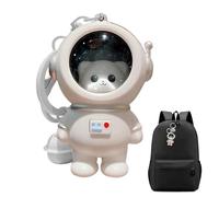 Niedlicher Astronauten-Schlüsselanhänger - beleuchteter Anhänger, ABS-Material, 6,7 cm Größe, Silber und Gold, tragbares Ornament für Schultasche, Handy, Geldbörse, Rucksack, Autoschlüssel, lustige
