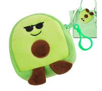 Niedlicher Avocado Purse - Kleine Geldbörse mit Plüsch, Cartoon-Frucht | Modischer Avocado-Plüschanhänger, kleine weiche Geldbörse für Helm, Lippenstift, Karte, grün, Se référer au descriptif, Siehe
