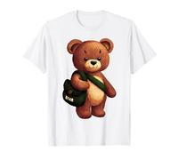 Niedlicher Bär mit Grüner Umhängetasche T-Shirt