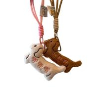 Niedlicher Bichon-Frisé-Plüsch-Spielzeug-Taschen-Charm, weicher Schlüsselanhänger, Taschenanhänger, schönes Design für Frauen, Studenten, Tierliebhaber, Haustier-Schlüsselanhänger, 2 Stück