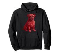 Niedlicher Boxer mit roten Rosen, floralem Hund, Valentinstag-Grafik Pullover Hoodie