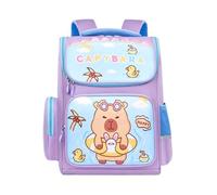 Niedlicher Capybara-Rucksack, tragbare Schultasche, 11,81x15,35x6,3 Zoll große Nylon-Büchertasche mit wasserdichter Funktion, Tagesrucksack aus Oxford-Stoff, Kindertaschen mit großem Fassungsvermögen