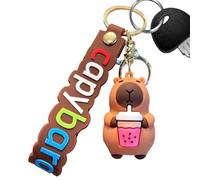 Niedlicher Capybara-Schlüsselanhänger, Capybara-Figur-Auto-Schlüsselanhänger - Lustiger Capybara-Puppen-Schlüsselhalter - 6,6 cm tragbarer Capybara-Taschenanhänger, niedliche Tierfigur, Schlüsselanhän