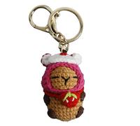 Niedlicher Capybara-Schlüsselanhänger - Capybara-Rucksack-Schlüsselanhänger, Cartoon-Capybara-Anhänger | Capybara Schlüsselanhänger Kleidung, Häkel-Cartoon-Garn-Puppe