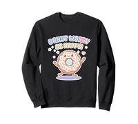 Niedlicher Donut Worry Be Happy Cute Kawai Muffin Lustiges Wortspiel Sweatshirt