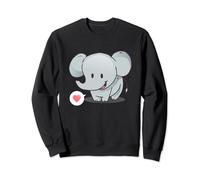 Niedlicher Elefant mit Herz Grafik für Herren Damen Kinder Sweatshirt