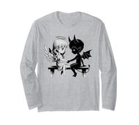 Niedlicher Engel und Teufel verliebt Anime Fantasy Duo Langarmshirt