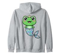 Niedlicher Frosch Meerjungfrau Kawaii Prinz Krone Pastell Schwanz Kapuzenjacke