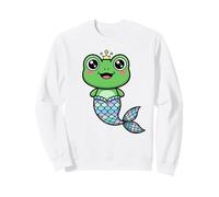 Niedlicher Frosch Meerjungfrau Kawaii Prinz Krone Pastell Schwanz Sweatshirt
