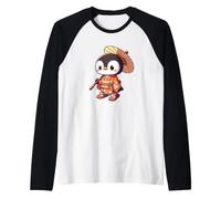 Niedlicher japanischer Kimono, Pinguin, traditionelles Japanisches Design Raglan