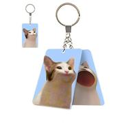 Niedlicher Kätzchen-Schlüsselanhänger - Entzückender Acryl-Katzen-Anhänger mit dynamischer Bewegung, lustiger Mini-Schlüsselanhänger mit Mundöffnung