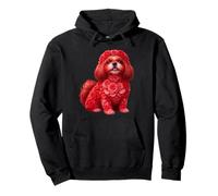 Niedlicher Shih Tzu mit roten Rosen und floralem Hund, Valentinstag Pullover Hoodie