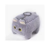 Niedlicher und flauschiger Schlüsselanhänger - graue Katze