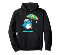 Niedlicher Vogel unter Regenschirm Grafik Geschenk für Männer Frauen Kinder Pullover Hoodie