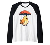 Niedlicher Vogel unter Regenschirm Grafik Geschenk für Männer Frauen Kinder Raglan